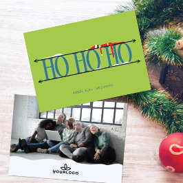 Tarjeta Festiva Navidades de la Compañía Elf Shenanigans verde azu