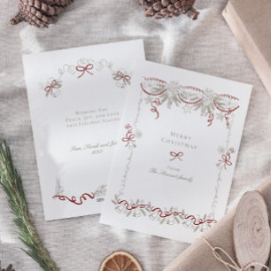 Tarjeta Festiva Navidades de la correa de la cinta de la mano de l