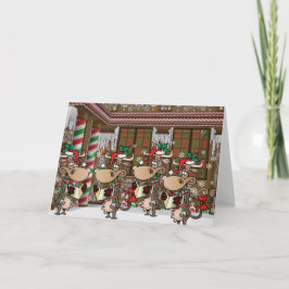 Tarjeta Festiva Navidades de la cría de vacas
