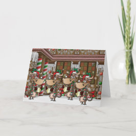 Tarjeta Festiva Navidades de la cría de vacas