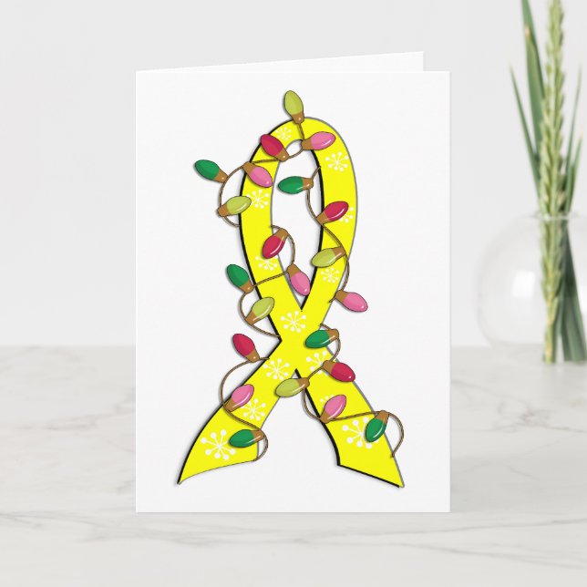 Tarjeta Festiva Navidades de la endometriosis iluminan la cinta de (Anverso)