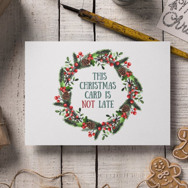 Tarjeta Festiva Navidades de la época de la cosecha de cutáneos de (This unique belated Christmas card points out that Christmastide does not begin until Dec. 25!)
