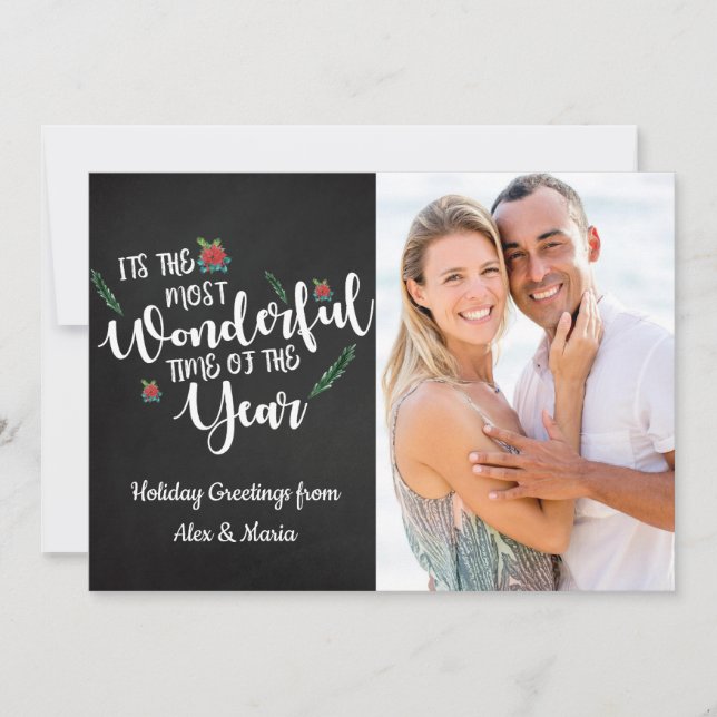 Tarjeta Festiva navidades de la época más maravillosa del año (Anverso)