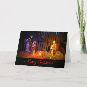 Tarjeta Festiva Navidades de la escena de la natividad se exhiben