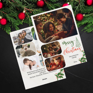 Tarjeta Festiva Navidades de la escuela moderna - Fotos de la fami