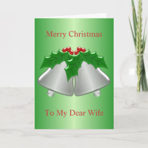 Tarjeta Festiva Navidades de la esposa de Silver Bells