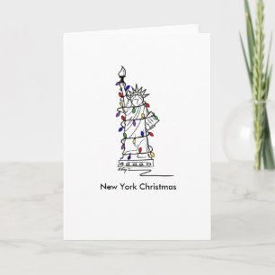 Tarjeta Festiva Navidades de la estatua de la Libertad de Nueva Yo