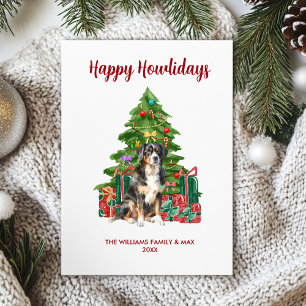 Tarjeta Festiva Navidades de la familia Bernese Mountain Dog