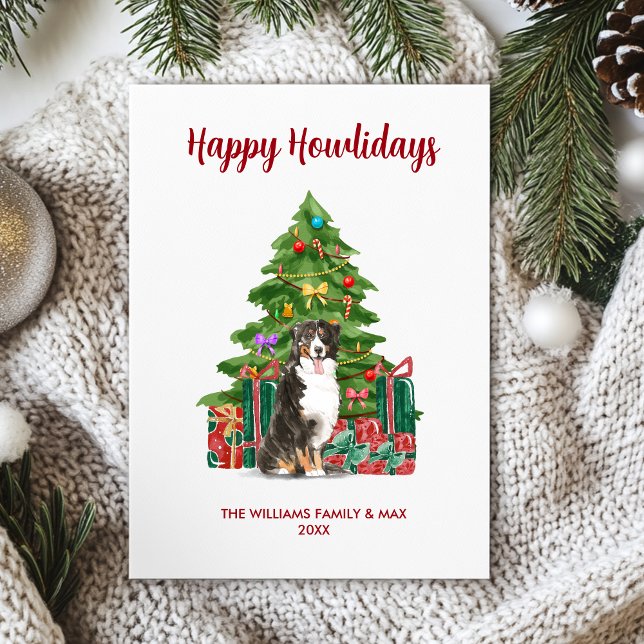 Tarjeta Festiva Navidades de la familia Bernese Mountain Dog (Subido por el creador)