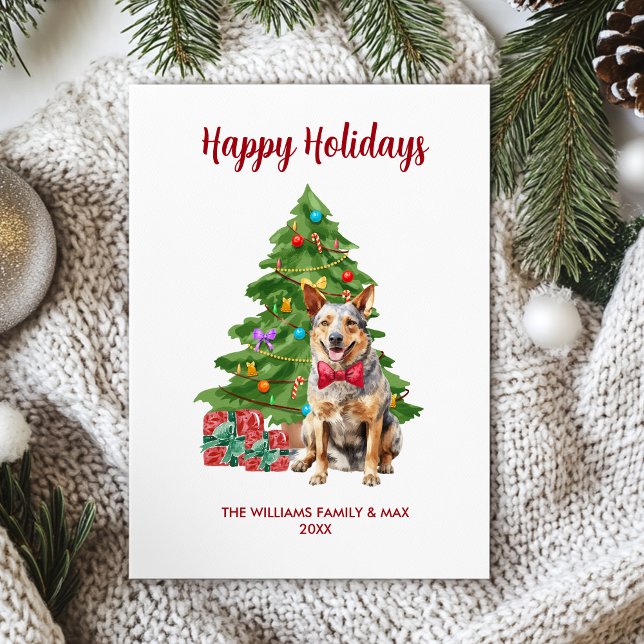 Tarjeta Festiva Navidades de la familia Blue Heeler Dog (Subido por el creador)