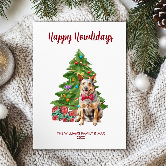 Tarjeta Festiva Navidades de la familia Blue Heeler Dog (Subido por el creador)