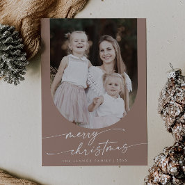 Tarjeta Festiva Navidades de la familia Boho Moda Neutral Foto de 