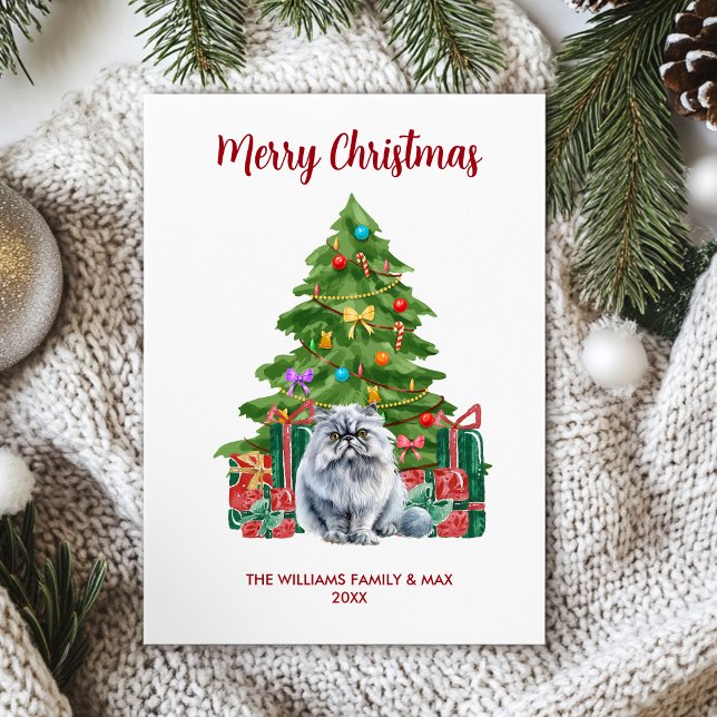 Tarjeta Festiva Navidades de la familia Cat Persa (Subido por el creador)