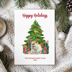 Tarjeta Festiva Navidades de la familia Cat Persa