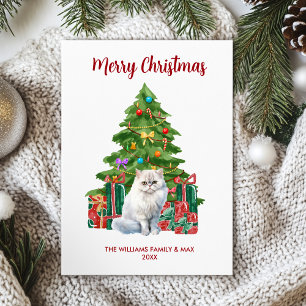 Tarjeta Festiva Navidades de la familia Cat Persa