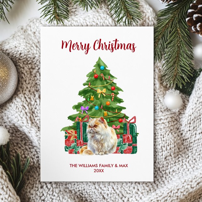 Tarjeta Festiva Navidades de la familia Cat Persa (Subido por el creador)