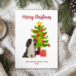 Tarjeta Festiva Navidades de la familia Cavalier King Charles Span