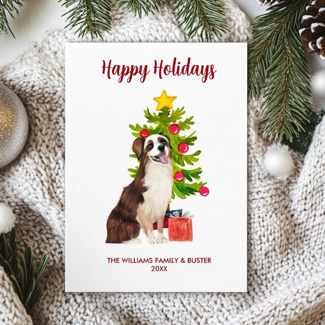Tarjeta Festiva Navidades de la familia Cute Australian Shepherd D (Subido por el creador)