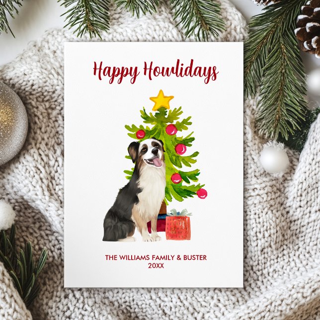 Tarjeta Festiva Navidades de la familia Cute Australian Shepherd D (Subido por el creador)