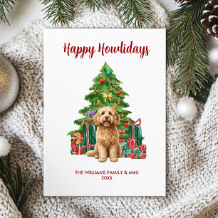 Tarjeta Festiva Navidades de la familia Cute Cockapoo