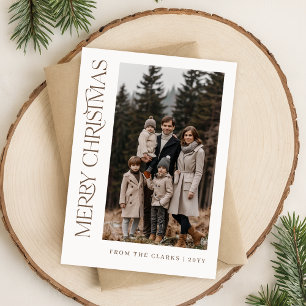 Tarjeta Festiva Navidades de la familia de dos fotografías vertica