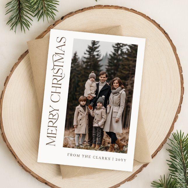 Tarjeta Festiva Navidades de la familia de dos fotografías vertica (Subido por el creador)