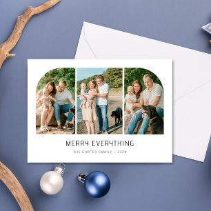 Tarjeta Festiva Navidades de la familia de fotos Merry Everything