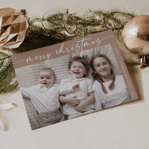 Tarjeta Festiva Navidades de la familia de la Moda Boho Neutral Ph
