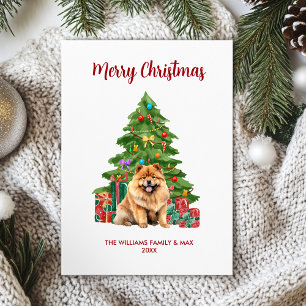 Tarjeta Festiva Navidades de la familia de perros "Cute Chow"