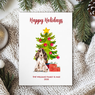 Tarjeta Festiva Navidades de la familia de perros de habla inglesa