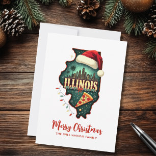 Tarjeta Festiva Navidades de la Familia Divertida Estatal de Illin