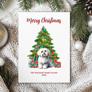 Tarjeta Festiva Navidades de la familia Dog de Malta
