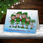 Tarjeta Festiva Navidades de la familia Elf (brunette3)<br><div class="desc">Sube tus fotos y convierte a tu familia en esta adorable familia de elfos! SIGA ESTOS CONSEJOS PARA OBTENER LOS MEJORES RESULTADOS: Para cada imagen, es mejor una toma frontal completa con luz natural (o exterior), con el pelo alejado de la cara. Si la imagen que sube no se ajusta...</div>