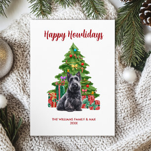 Tarjeta Festiva Navidades de la familia escocesa Terrier Dog