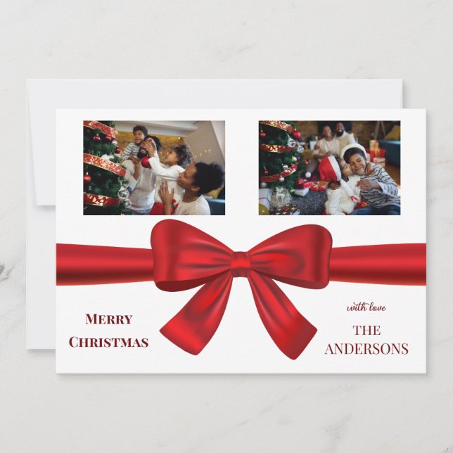 Tarjeta Festiva Navidades de la familia fotográfica personalizada (Anverso)