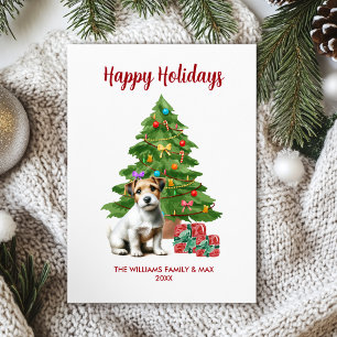 Tarjeta Festiva Navidades de la familia Jack Russel Terrier Dog