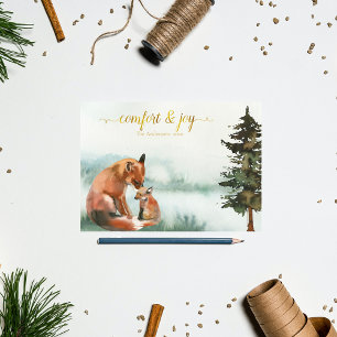 Tarjeta Festiva Navidades de la familia Rustic Fox
