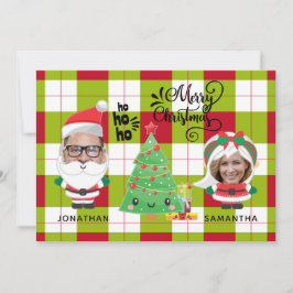 Tarjeta Festiva Navidades de la familia Santa Family con una foto 