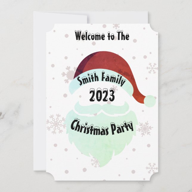 Tarjeta Festiva Navidades de la familia Santa Fiesta Holiday Itine (Anverso)