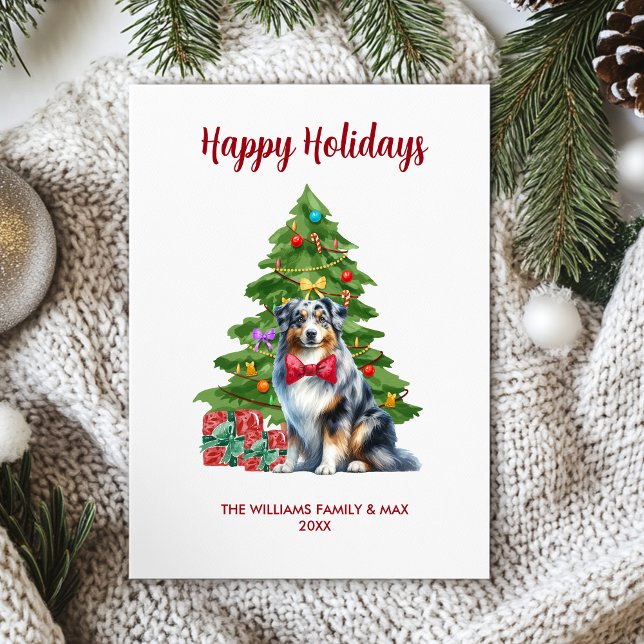Tarjeta Festiva Navidades de la familia Shepherd Dog de Australia (Subido por el creador)