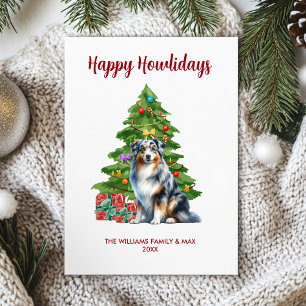 Tarjeta Festiva Navidades de la familia Shepherd Dog de Australia