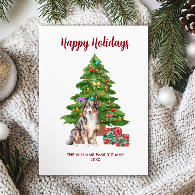 Tarjeta Festiva Navidades de la familia Shepherd Dog de Australia (Subido por el creador)