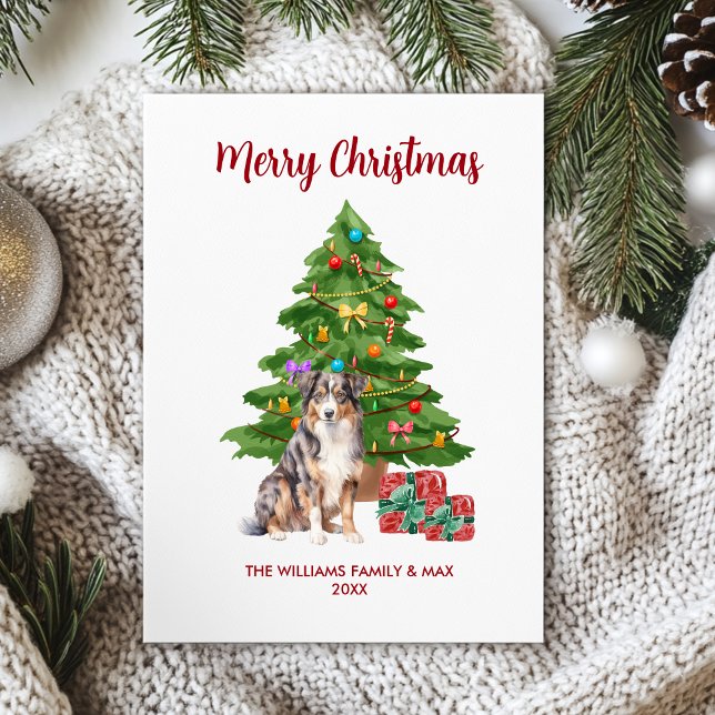 Tarjeta Festiva Navidades de la familia Shepherd Dog de Australia (Subido por el creador)