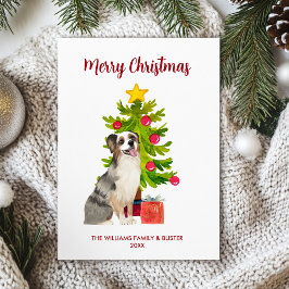 Tarjeta Festiva Navidades de la familia Shepherd Dog de Australia
