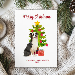 Tarjeta Festiva Navidades de la familia Shepherd Dog de Australia