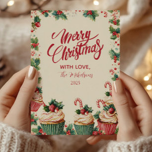 Tarjeta Festiva Navidades de la fiesta del pastel animado