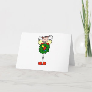 Tarjeta Festiva Navidades de la figura del stick Chica de la coron