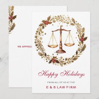 Tarjeta Festiva Navidades de la Firma de Leyes de la Escala de la
