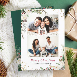 Tarjeta Festiva Navidades de la Floral Botánica Rustica de Inviern