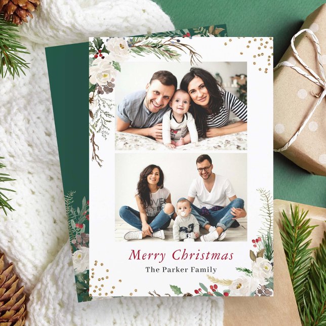 Tarjeta Festiva Navidades de la Floral Botánica Rustica de Inviern (Subido por el creador)